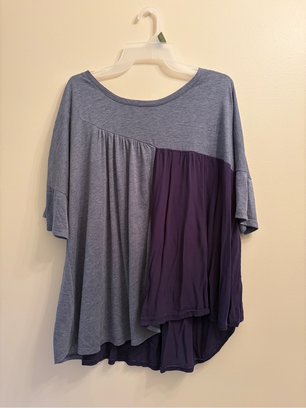 Mixed-Media Blue Women’s Top